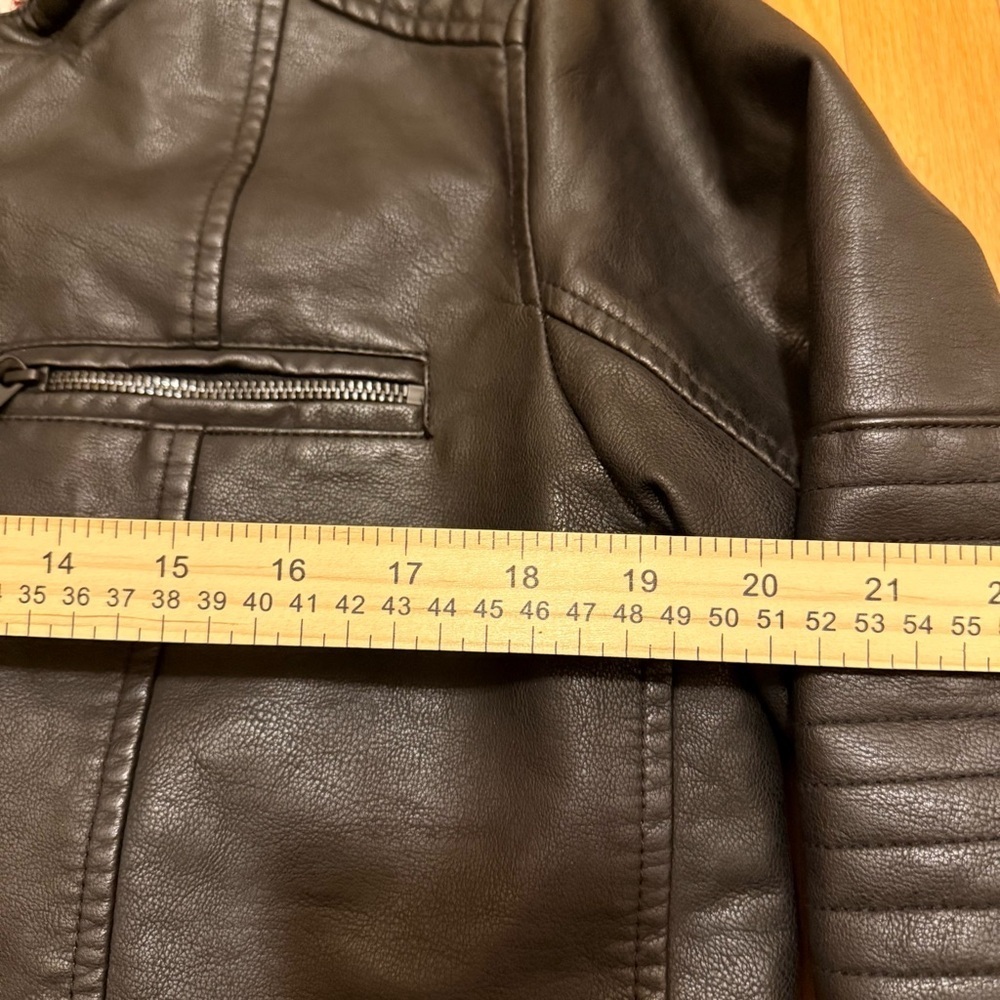 Levi Strauss Biker Leather HoodedJacket Size Small - Picture 5 of 10